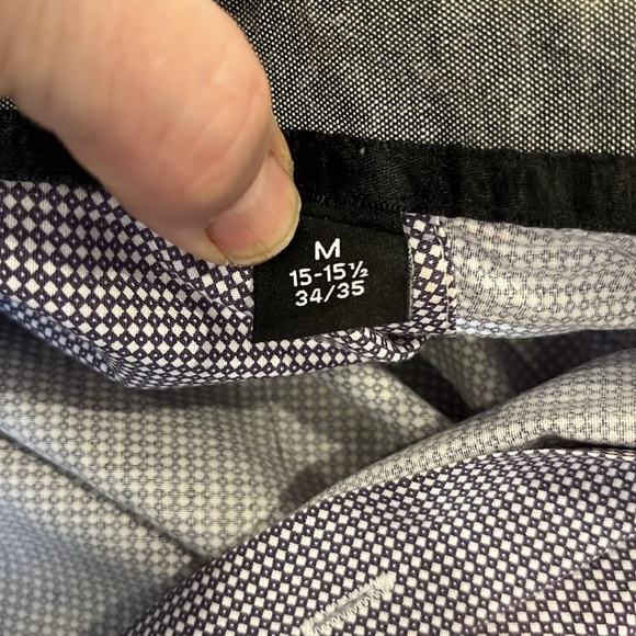 VGUC Versace fine purple and white patterned shirt with grey contrast trim - Picture 8 of 8